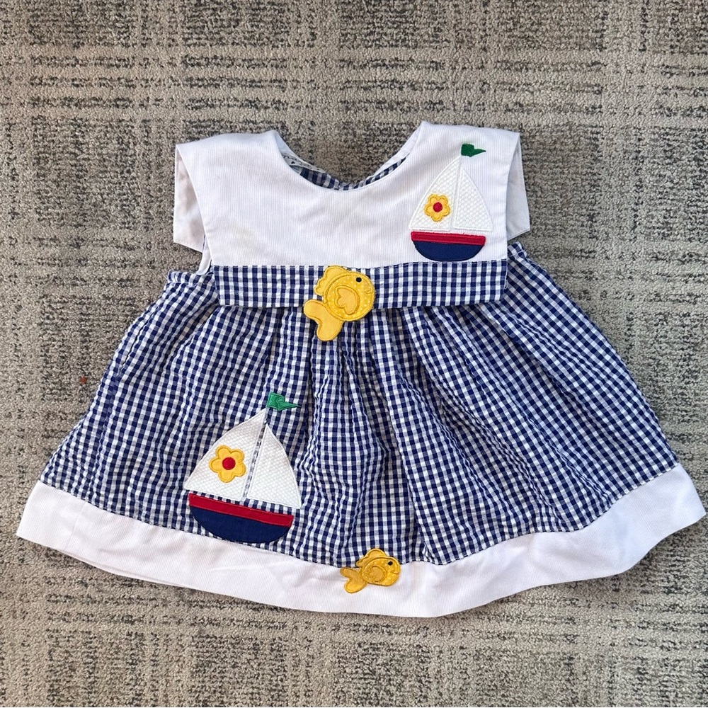 Samara Baby Dress with Sailboat Design